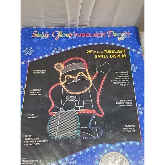Star Glow Tubelight Decor Santa Display 29" Vtg Rare 2002 Pan Asian Creations - Picture 2 of 16